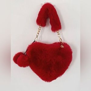 Red Heart Fur Purse
